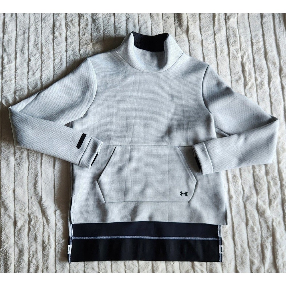 Under Armour Sweatshirt Womens Medium White Black Athletic Pullover Mockneck...